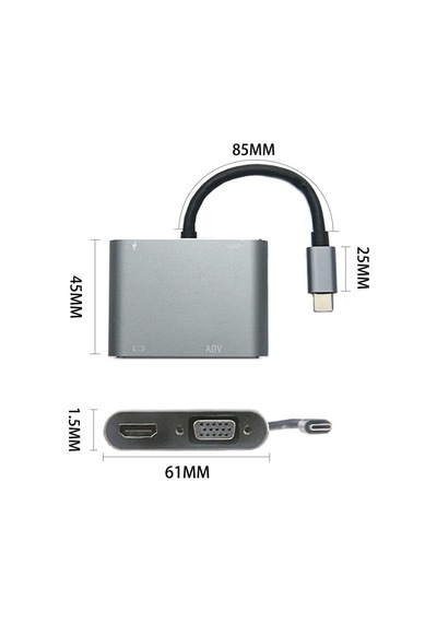 Petinka Usb Çoklayıcı 4 Ü 1 Arada Type-c Hub Dönüştürücü Pd Hızlı Şarj Destekli Adaptör 4k Ultra Hd Görüntü Aktarımı