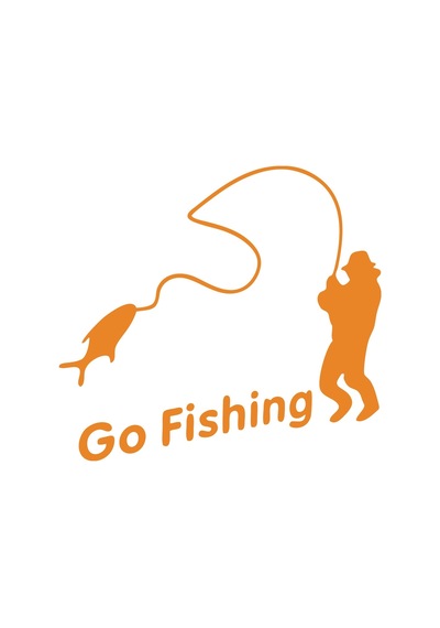 Go Fishing Araba Sticker 17x17 Cm Turuncu
