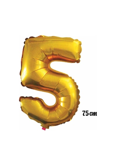75 Cm 5 Rakam Folyo Balon Altın Turuncu