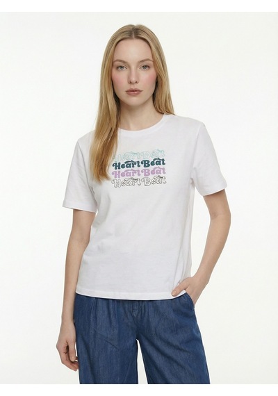 LOFT Boxy Fit Kadın Tshirt K.kol Beyaz