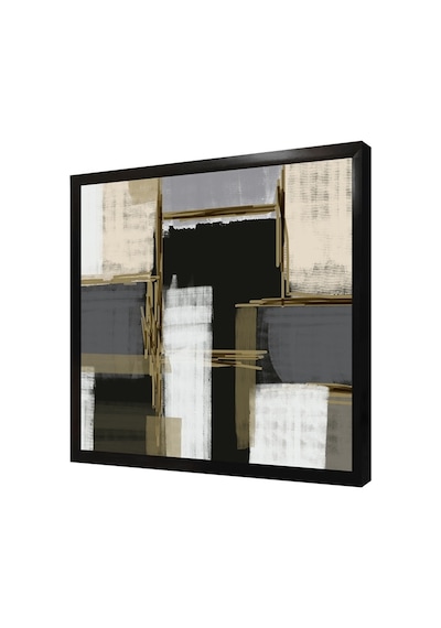 Gri Yeşil Soyut Çerçeveli Mdf Tablo-172161