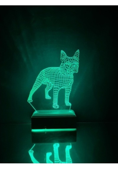 Özel Tasarım Kişiye Özel Hediye Küçük Köpek 3D Led Lamba