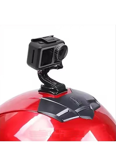 Gplus Bs01k 2 Parça Oval Zemin Kavisli Yüzey Aksiyon Kamera Uyumlu 3m Yapışkan Motor Kask Bağlantı Aparatı Siyah