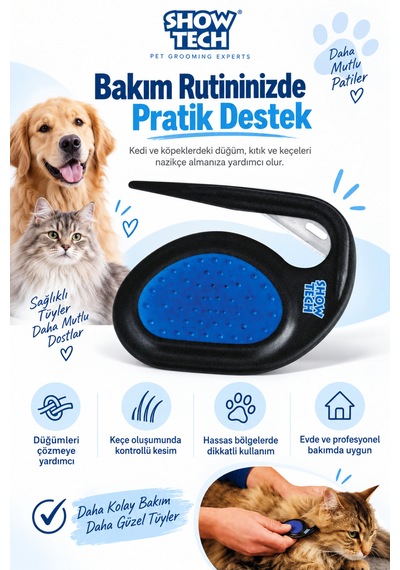 Showtech Kedi Köpek Düğüm, Kıtık Ve Keçe Kesici De-matting Aparatı