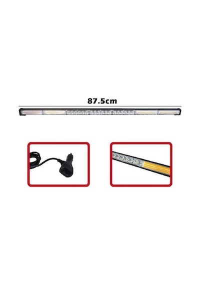 Carub Beyaz Turuncu Çakarlı Neon Led Bar Tepe Off Road Çalışma Lambası 9-30v 40w 87,5cm