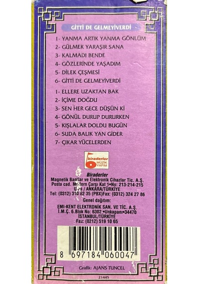 Plak Değildir Kaset Tir Kaset Ayşegül Durukan 38 Eser 3 Kaset B