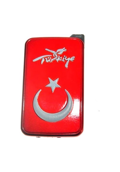 Kişiye Özel İsimli Kırmızı Türk Bayrağı Çakmak Aynalı Çakmak Türkiye Ay Yıldız Kırmızı