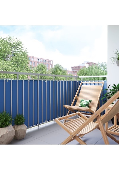 6.5 Metre X 85 Cm Mavi Renk Polyester Balkon Demiri Brandası Su Geçirmez 1.sınıf 650g Çok Renkli