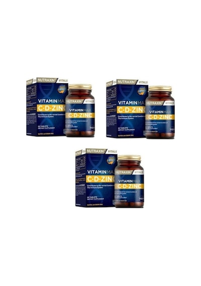 Nutraxin Vitamin Max C + D Zinc 3 x 60 Tablet