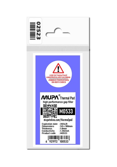 Mupa Termal Ped / Thermal Pad 1.0Mm 1.3W/Mk 5X10Cm M0533