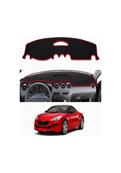 Peugeot - Rcz 2010-2015 Uyumlu Torpido Koruma Kılıfı - Kırmızı Şeritli