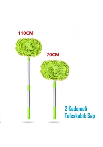 Araç Çok Fonksiyonlu Mikrofiber Mobu Araba Yıkama Paspası Temizleme Fırçası Teleskopik Uzun Saplı