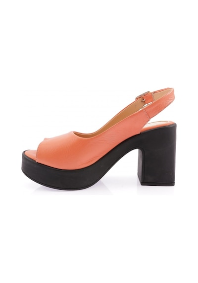 Dgn 28003-2108 Bayan Dolgu Taban Topuklu Sandalet 28003-2108-R1840 Turuncu