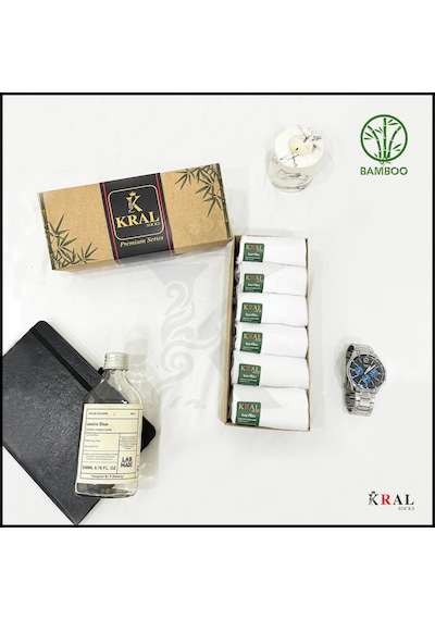 Kral Socks Erkek Çorap 6 Çift Dikişsiz Yazlık Bambu Kısa Patik Set Hediye K