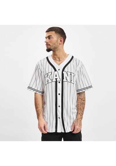 Karl Kani Serif Pinstripe Baseball Erkek Beyaz Gömlek Düz Km221-115 Beyaz