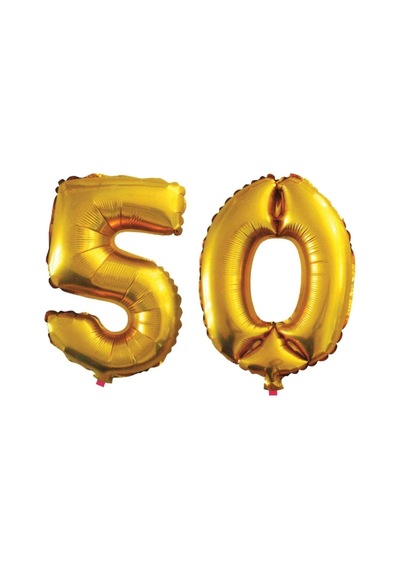 50 Yaş Sayı Folyo Balon Altın 90 Cm Sarı