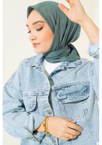 Melodi Scarf Kadın Tesettür Pratik Bambu Kraş Eşarp Petrol Yeşili PETROL YEŞİLİ