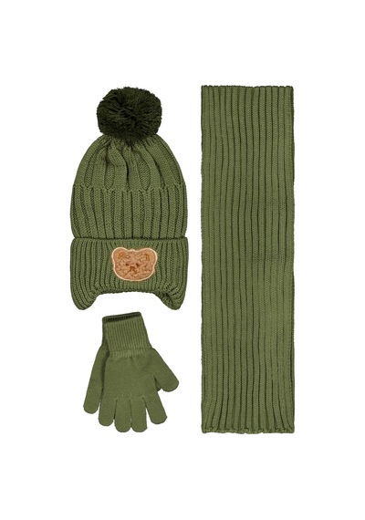Civil Baby 6-18 Ay Atkı Bere Eldiven Set - Yeşil 24243102525W1