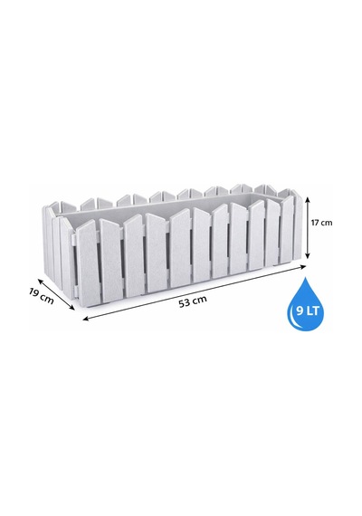 Ozn-616 Efes Askılı Balkon Saksı Takımı 4 Adet 9 Litre No:2 Gri