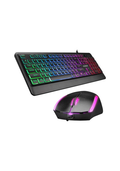 Everest Km-r59 Forza Plus Siyah Usb Rainbow Backlight Q Klavye + 1200 Dpi Mouse Set
