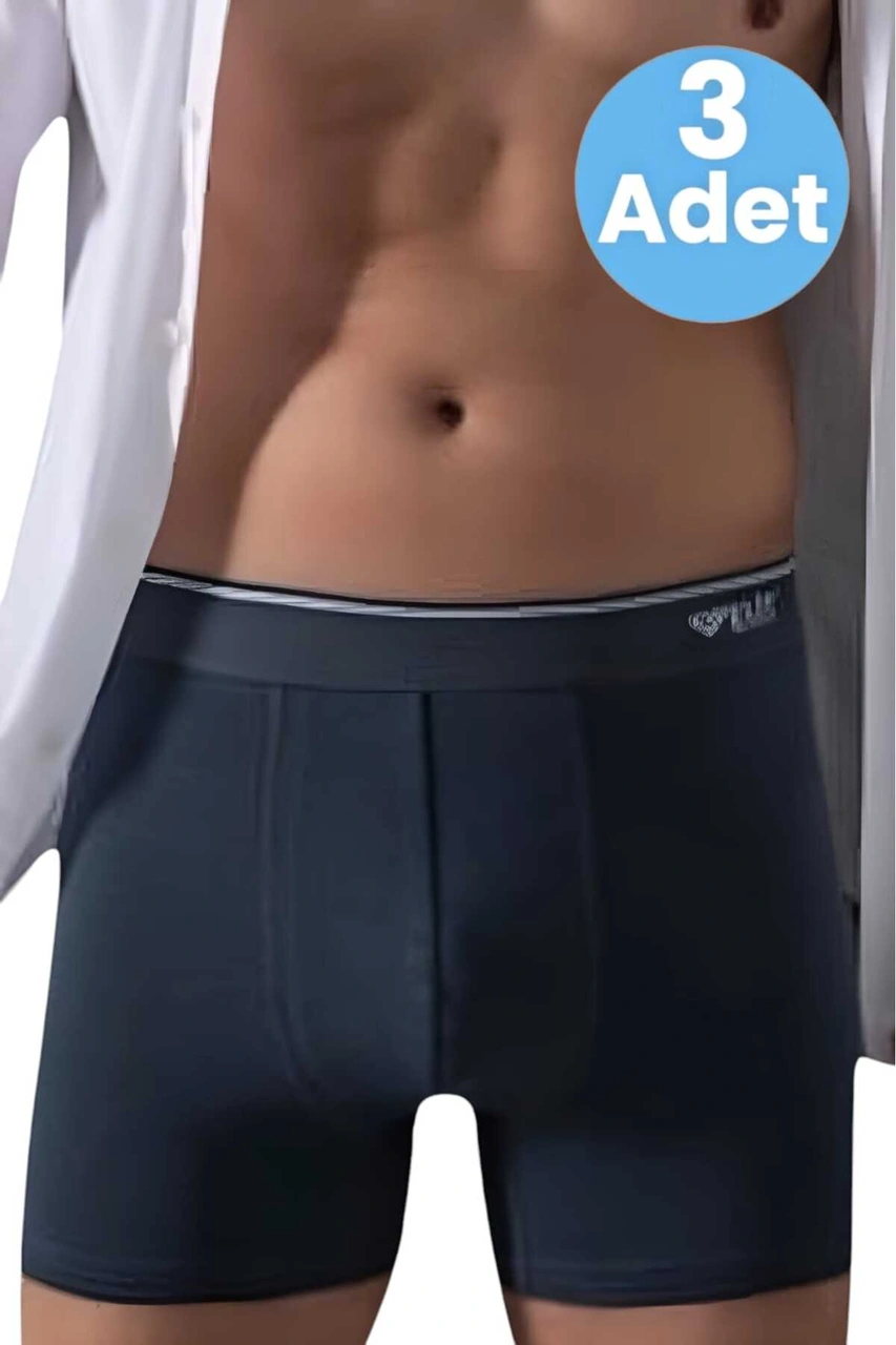 Tezzgelsin Erkek 6'lı Likralı Pamuklu Boxer Beyaz - Füme