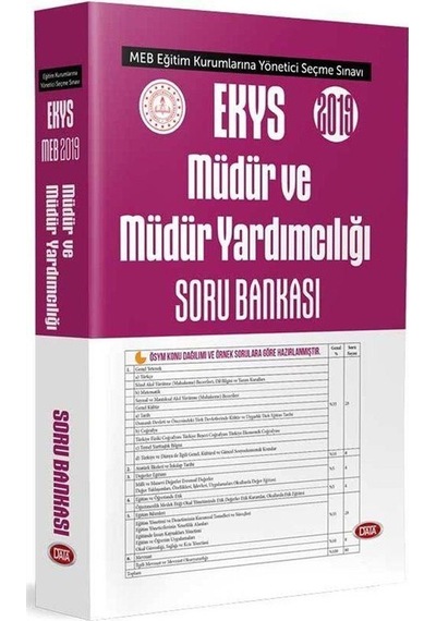EKYS 2019 Müdür ve Müdür Yardımcılığı Soru Bankası / Kolektif