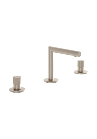 VitrA Lavabo Bataryası, Origin, Ankastre 3 Delikli Lavabolar İçin Fırçalı Nikel, A4258334