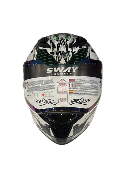 Sway Sw 850 Full Face Kapalı Motosiklet Kaskı Beyaz - Yeşil