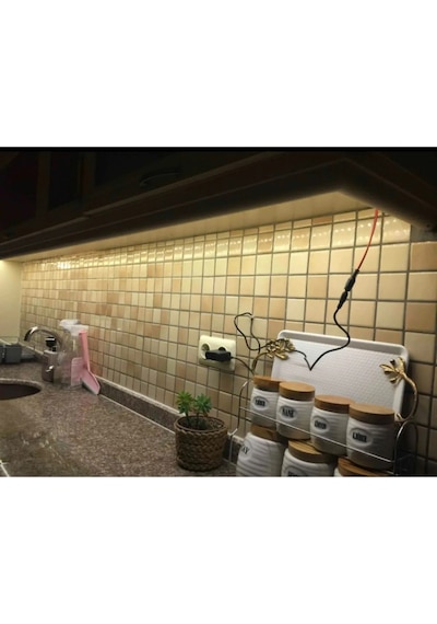 Mutfak Tezgah Üstü Için 1 M Günışığı Şerit Led 12v Adaptör Tak Çalıştır Aç Kapa Anahtar 3 Çip Günışığı