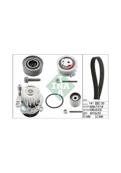 INA 530040530 Triger Gergi Seti+Su Pompasi ( Vw: Passat 2.0 Tdi 05-10 / Audi: A3 03-13 / A4 04-08 / A6 04-11 2.0 Tdi ) Azv-Bkd-Bkp-Blb-Bre (WA744415)