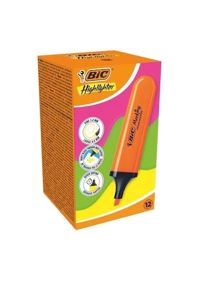 Bic Fosforlu Kalem Flat Highlighter Turuncu 12'li Paket Diğer