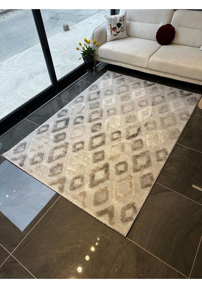 West Halı Salon, Oturma, Yatak Odası Halısı Desen Kodu 68359-095 Krem-gri-vizon