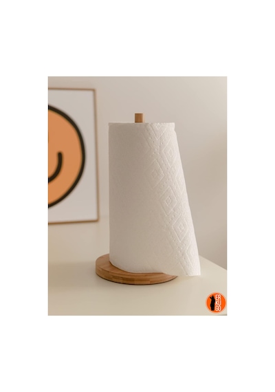 Bambu Kağıt Havluluk, Rulo Kağıt Havlu Tutacağı, Dekoratif Peçetelik 120 X 260 Kahverengi Bambu Cn N Yuvarlak