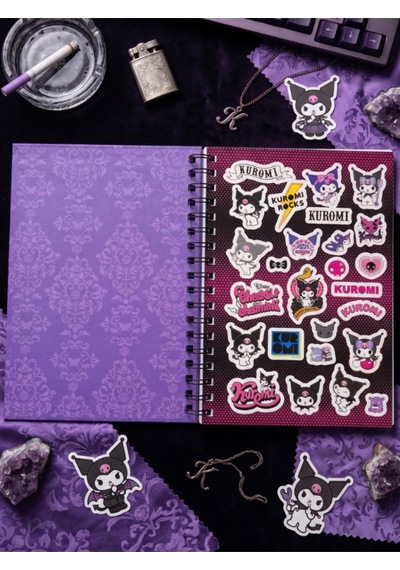 Kuromi & Hello Kitty Stickerlı Planner Kitap Çok Renkli
