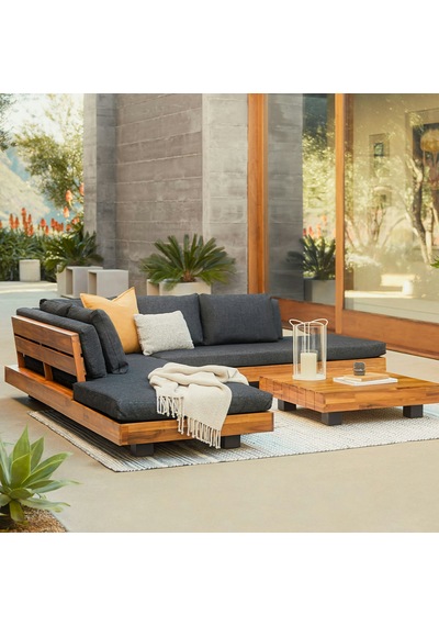 Rhiaconcept Asos Bahçe,balkon Ve Teras Köşe Takımı Ceviz