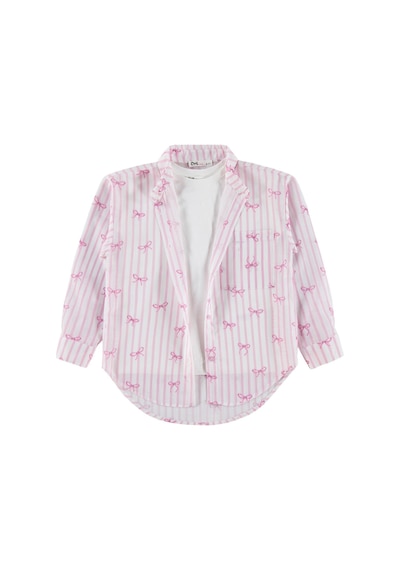 Civil Girls Fiyonk Baskılı 10-13 Yaş Gömlek - Pembe