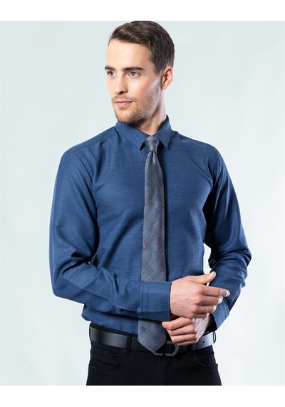 Tudors Modern Slim Fit Dar Kesim Armürlü Erkek Gömlek MD17004-203 Lacivert Tudors Modern Slim Fit Dar Kesim Armürlü Erkek Gömlek MD17004-203 Lacivert
