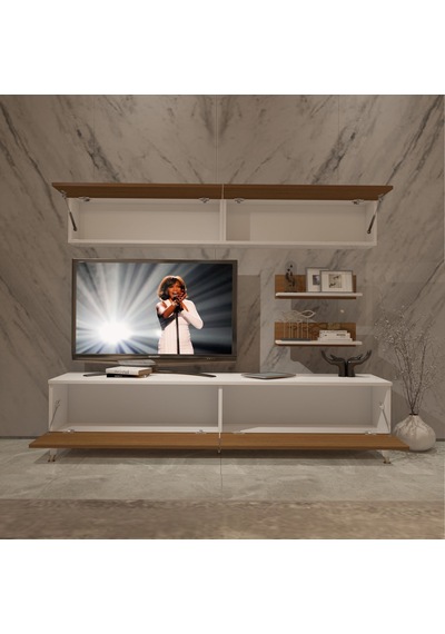 Decoraktiv Eko 5 Mdf Std Gold Tv Ünitesi Tv Sehpası Beyaz - Ceviz