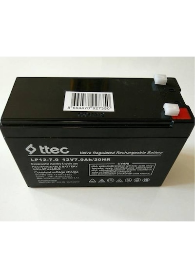 Ttec 12 Volt 7 Amper Bakımsız Kuru Akü 12v 7ah