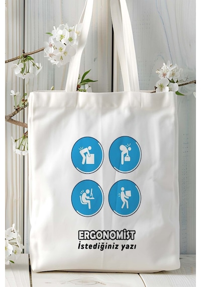 Art Hediye Ergonomist Baskılı Bez Omuz Çantası Kişiye Özel Model 1 Çok Renkli