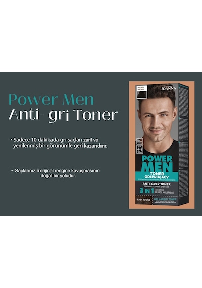 Power Men Anti-grey Toner 3ü1 Arada 03 Orta Kahverengi