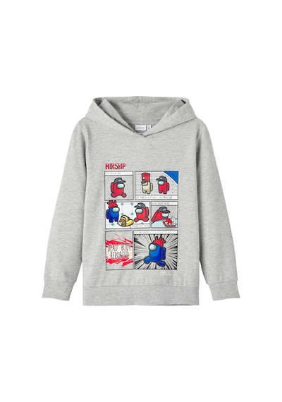 Name It Among Us Baskılı Kapüşonlu Sweatshirt-erkek Çocuk-günlük Gri