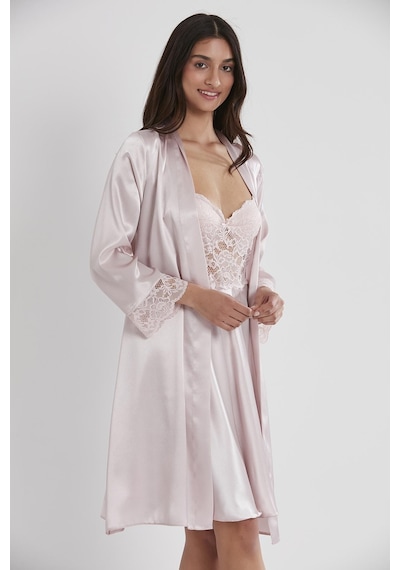 Pierre Cardin Saten Dantelli Gecelik Ve Sabahlık Takımı - 4265 001