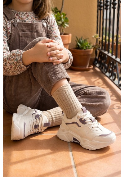 Dark Seer Kids Ds K 2110 Sneaker 2025 Kız Çocuk Bej-mor
