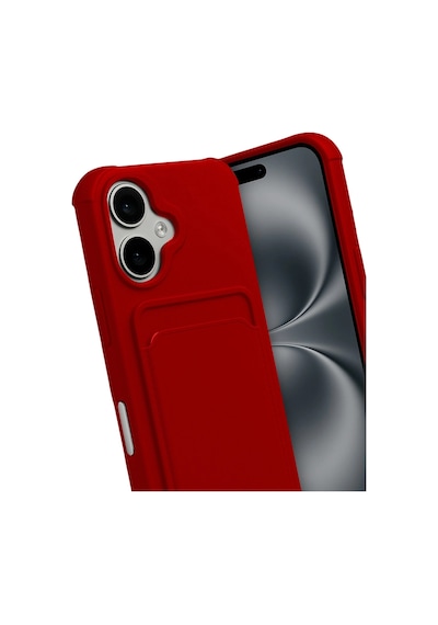 Apple, Uyumlu iPhone 17 Kelvin Kartvizitli Silikon Kırmızı