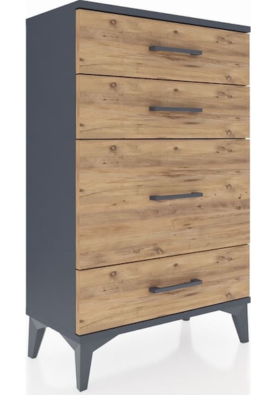 Arges Komodin 4 Çekmeceli 60x30x96 Antrasit-çam Antrasit
