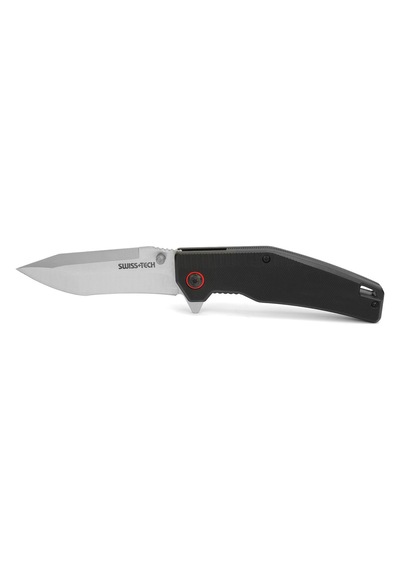Swisstech Katlanır Çakı 8.9 Cm Aus 8 Paslanmaz Çelik Ergonomik G10 Kabza Klipsli Edc Kamp Ve Outdoor Bıçağı