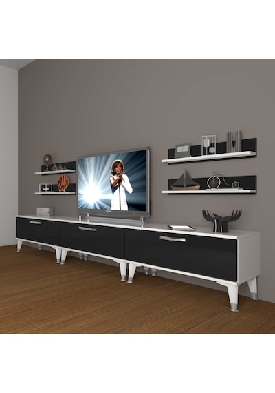 Decoraktiv Eko 270r Slm Silver Tv Ünitesi Tv Sehpası Beyaz - Ceviz