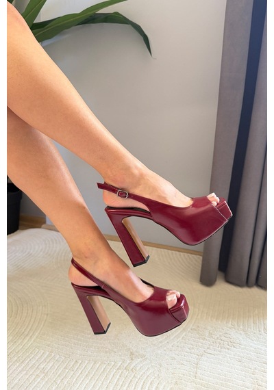 Preshley Kadın Angela Bordo 13 Cm Platform Topuklu Ayakkabı