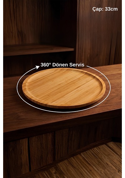 Bambum Lily Dönen Servis Tabağı 33 Cm.büyük